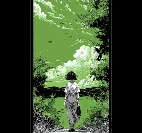 热血题材漫画封面：炎之轨迹